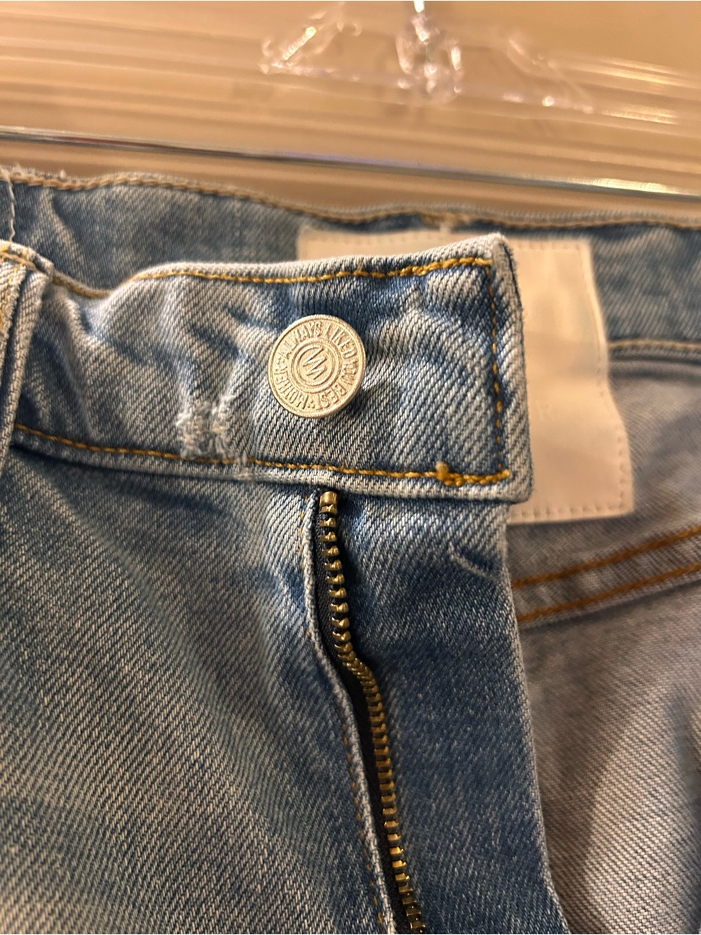 MOTHER High Waisted Rider Skimp Jeans - Light Blue Denim - Picture 3 of 8